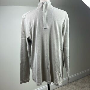 Spring + Mercer Men’s L Tan Quarter Zip Mock Neck Cotton Blend Sweater